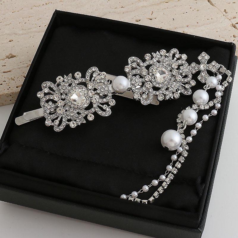 Pearl Tassel Hair Clip Ethnic Style Light Luxury Hair Accessory Bride'S Mongolian Headwear