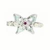 Small Fresh Exquisite Niche High-End Enamel Butterfly Zir*****Pen Ring Women'S Light Luxury Temperament Fashion Index Finger Ring