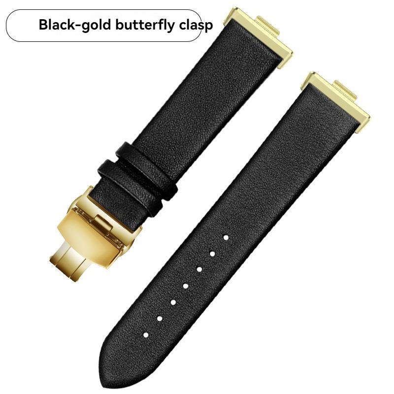 For Huawe Watch Fit3 Fit4 Leather Strap Sports Fit 3 Smart Watch Fit 4 Pro Wristband Ultra-thin Plain Cowhide Watch Chain
