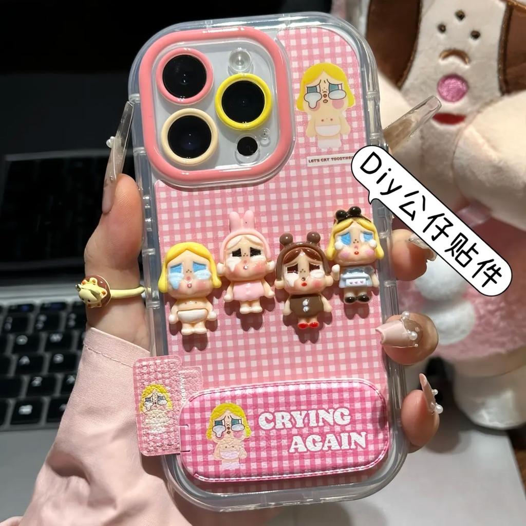 Cute DIY crying baby applies to Apple 17 mobile phone iphone16promax Huawei mate70 glory protective case