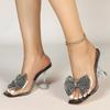 Strange Style Clear Heels For Women Slippers Fashion Crystal Bowknot Designer Shoes Transparent Sandals