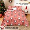 3pcs/set Christmas Reindeer Snowman Bedding Set Includes 1 Duvet Cover And 2 Pillowcases Soft And Skin-Friendly