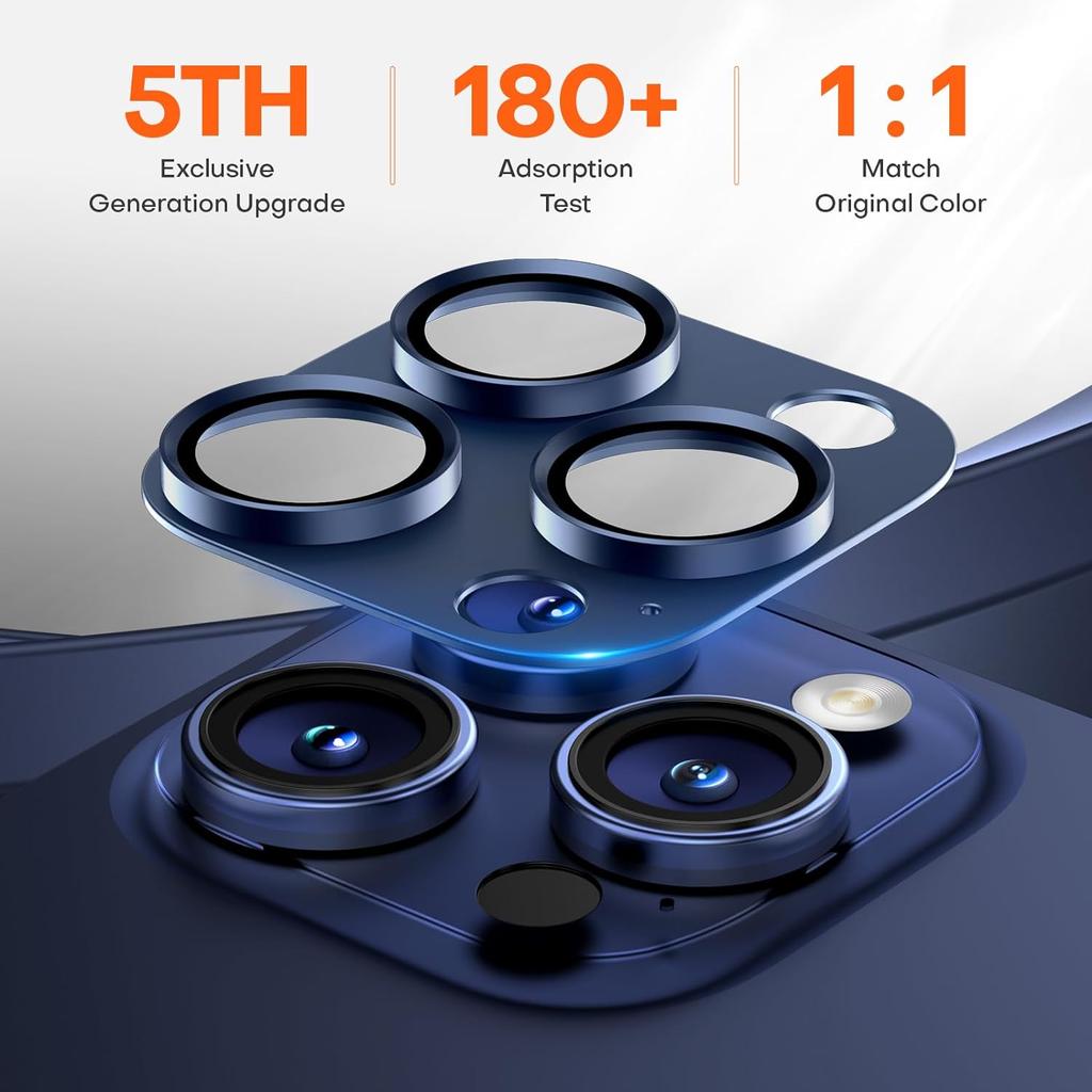 2Pcs Tempered Glass Camera Lens Protector Cover For For Iphone 1 Pro Max 14 Plus 13 Mini 1Pro 14Pro 13Pro Protection Blue Titanium