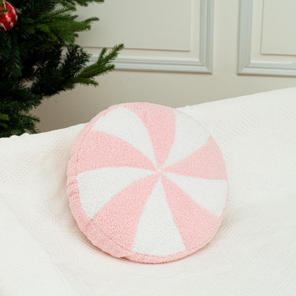 2026 Christmas Candy Plush Pillows 36cm Holiday Theme Decorative Cushion for Chair Bedroom, Living Room Dorm Apartment
