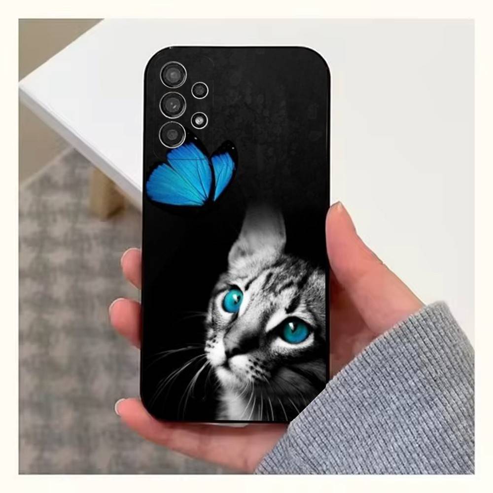 Ins Retro Butterfly Case For Samsung S22,S25,S24,S23,Ultra,FE,S20,S10,Plus,S21,S9,Lite,Soft Silicone Black