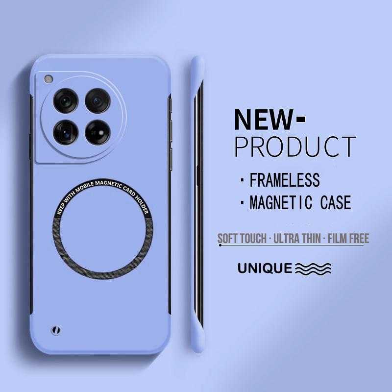 Ultradünne Hart-PC Magnetische Rahmenlose Handyhülle Für Magsafe Oneplus 12 12R 11 11R 10T 10R 10 Pro Matte Farbe Solide Abdeckung