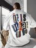ZX What Is This Letter Fun Printed Pattern Mens Summer Short Sleeved Tshirt Casual Mens Round Neck Short Sleeved Tshirt