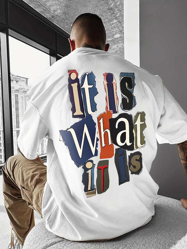 ZX What Is This Letter Fun Printed Pattern Mens Summer Short Sleeved Tshirt Casual Mens Round Neck Short Sleeved Tshirt