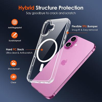 Luxury Magnetic Wireless Charge For Magsafe Case for iPhone 17 16 15 14 13 12 11 Pro Max Plus Mini Back Cover Transparent 2030