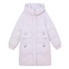 Verdickte Baumwolljacke Mädchen Langer lockerer Brotmantel mit Naht und Kapuze Baumwolljacke im Winter