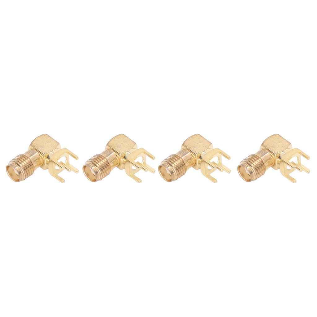 10Pcs RF Connector Panel Bent 90 Degree 4 Pin Antenna Base PCB Board End Coaxial Adapter SMAKWE