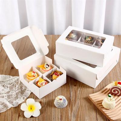 10 Adet Cupcake Kutusu 2/4 Delikli Pasta Kutusu Şeffaf Pencereli Pasta Tutucu Tatiller Düğünler Bebek Duşları Doğum Günleri Parti Malzemeleri