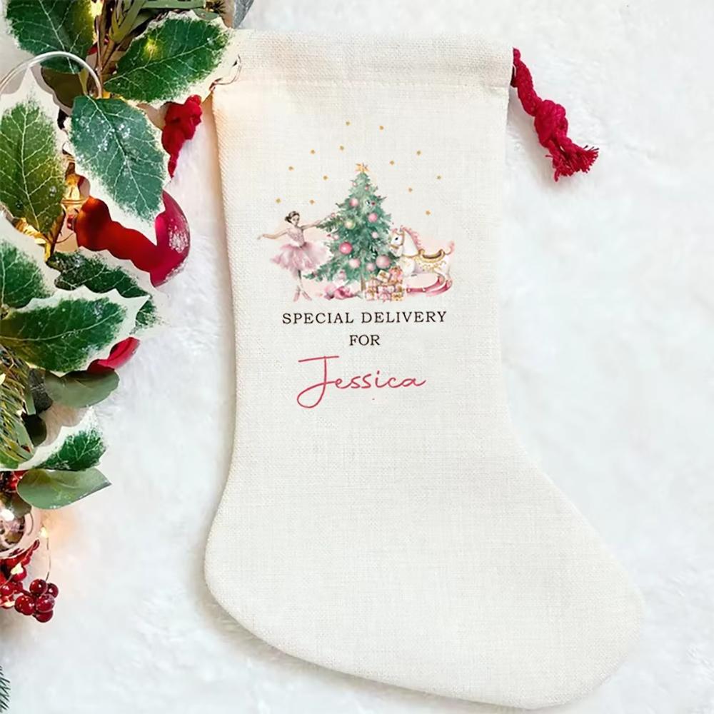 Personalised Name Santa Sack Christmas Stocking Toy Sack Merry Xmas Eve Holiday Decoration Santa Claus Family Children Present