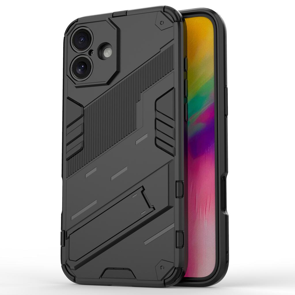 For iPhone 16 Plus Case PC+TPU Shockproof Phone Cover with Kickstand