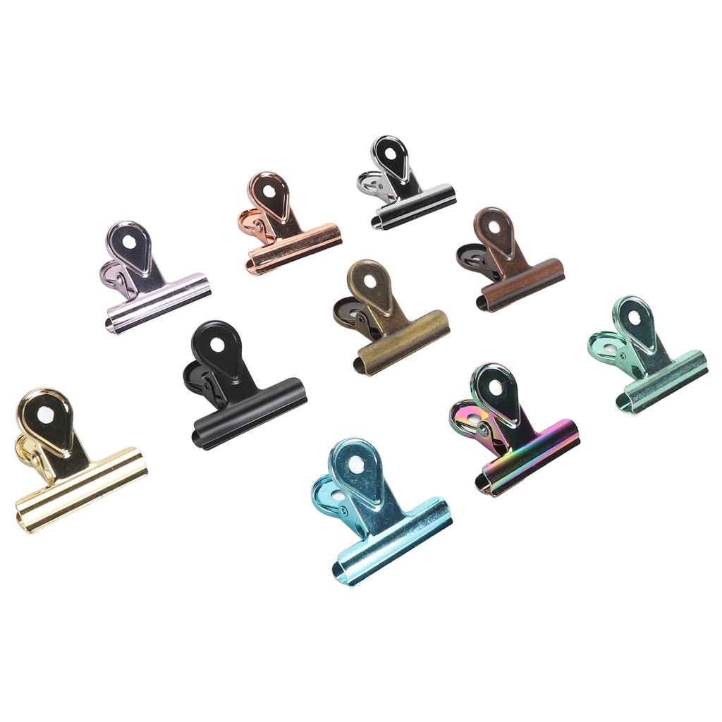 10pcs Colored Hinge Clips Dustproof Rustproof Electroplated Metal Hinge Clips Small Hanging Paper Cl