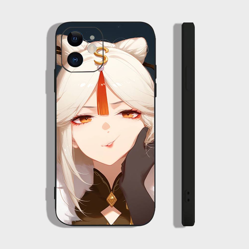 Genshin Impact Ningguang Phone Case For IPhone 17 Air 16 15 14 13 Pro Max 11 12 Black Silicone Cover
