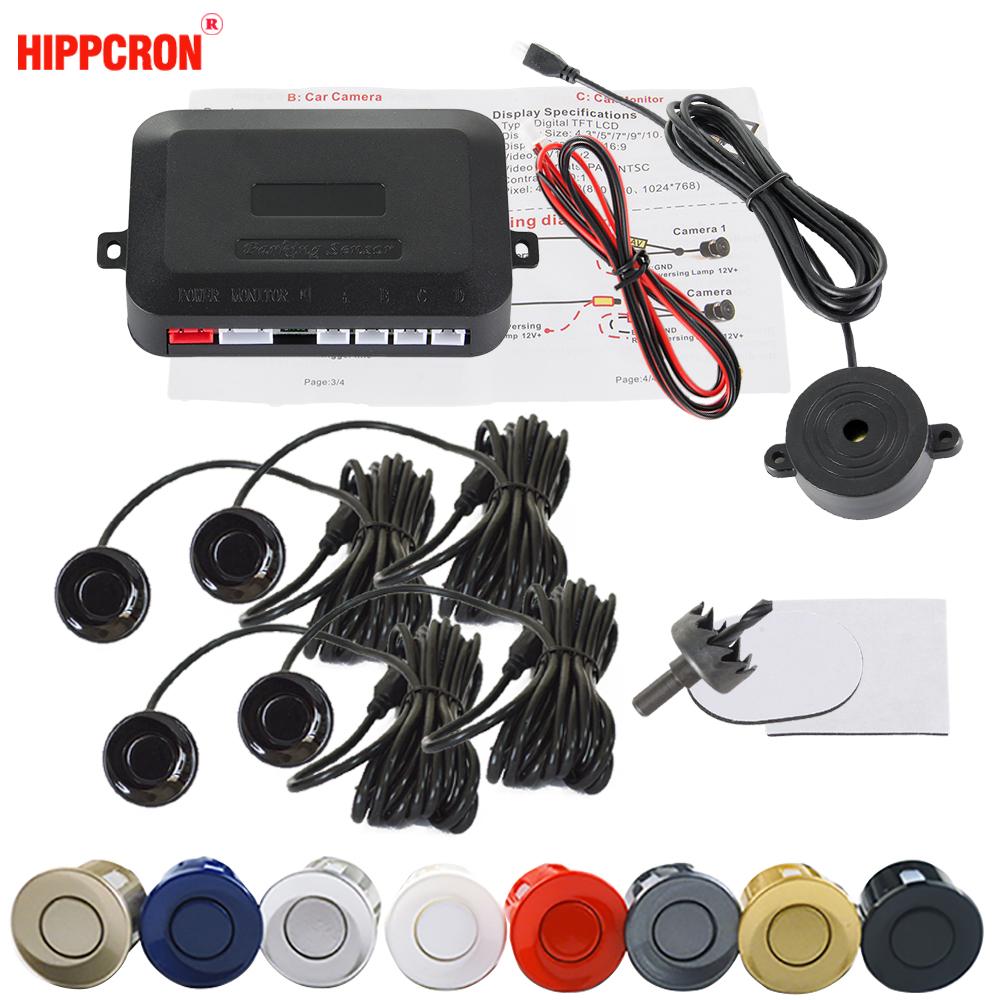 Kit Capteur De Stationnement Arrière 4 Capteurs - Système D'Aide Au Recul Avec Alarme Sonore - 30-250cm, 12V Pour Voiture