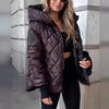 Womens Short Hooded Quilted Puffer Coat Fall Winter 2026 Slim Fit Lightweight Warm Outerwear MG802