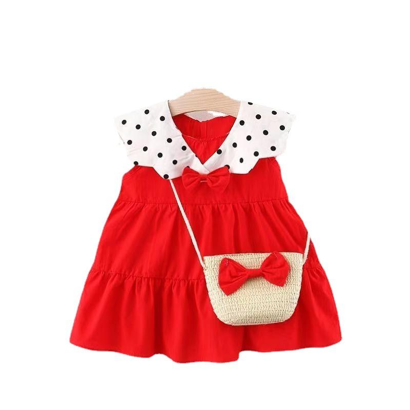 Girls Summer Fashion Sleeveless Polka Dot Dress Cute Casual Princess Party Dress For Kids