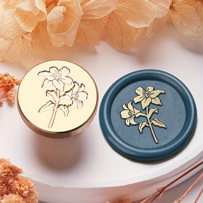 

Flower Seal Wax Stamps Head Badge Fire Paint Plant Wax Sealing Copper Replace Heads DIY Scrapbooking Envelope Craft Supplies New