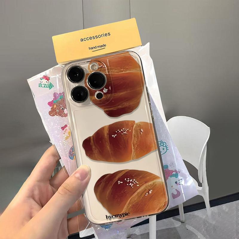Creative Bread Phone Case For IPhone 17 16 15 14 13 12 11 Pro Max 13 12 17Air 16e Shockproof Soft Clear Cases Coque