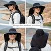 Unisex Waterproof Bucket Hat Wide Brim Sun Protection Cap with Neck Cover for Hiking Fishing Cycling Outdoor Summer Accessories