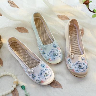 [Danqing] 2024 verão novos sapatos Hanfu infantis antigos elemento Han sapatos bordados aumento de altura interno sapatos estilo nacional