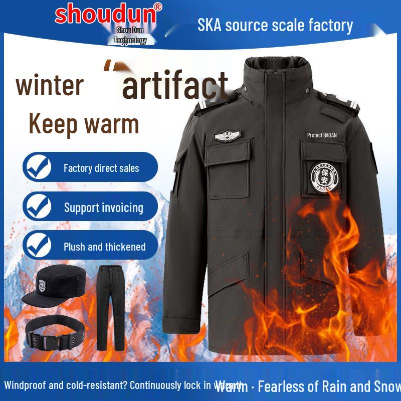 

Winter Quick-Dry Security Uniform Fleece-Lined Cotton Jacket XXXL