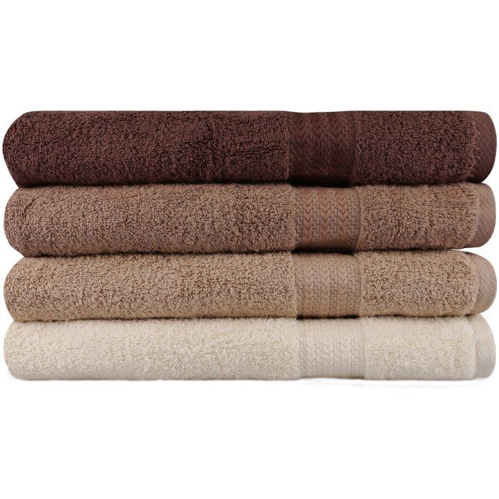 Ensemble de 4 serviettes de bain - 70 x 140 cm - Creme