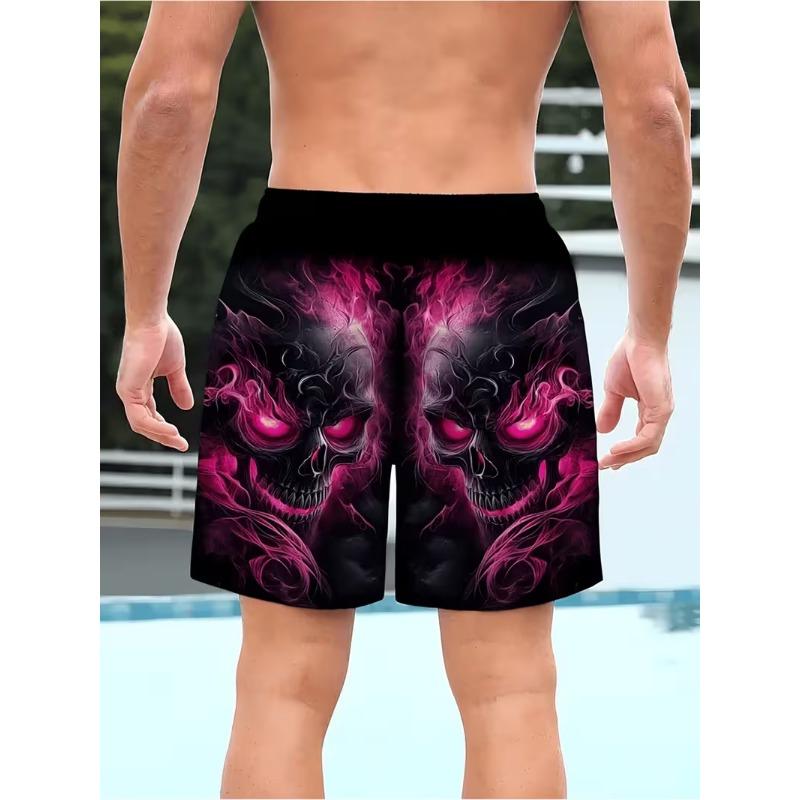 Fashion Skull Print Men Beach Shorts 3D Graphic Board Shorts For Vacation Street Fashion Summer Casual Psychedelic Shorts