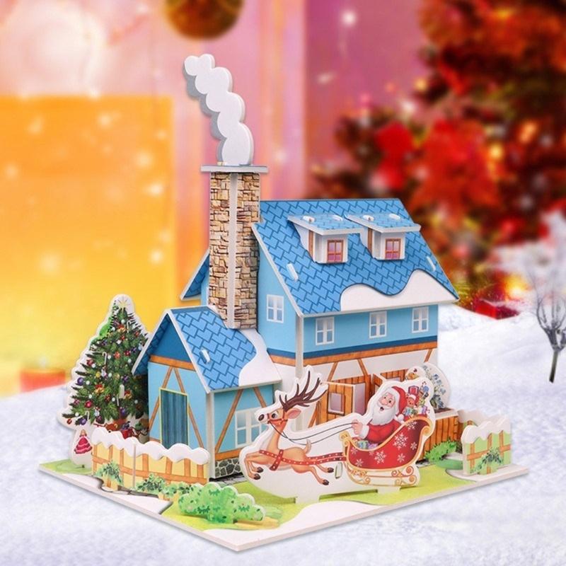 Kreative Weihnachts-Puzzle-Bastelsets für Kinder Handgefertigte Papierornamente Feiertagsdekoration Papierkarten Puzzles