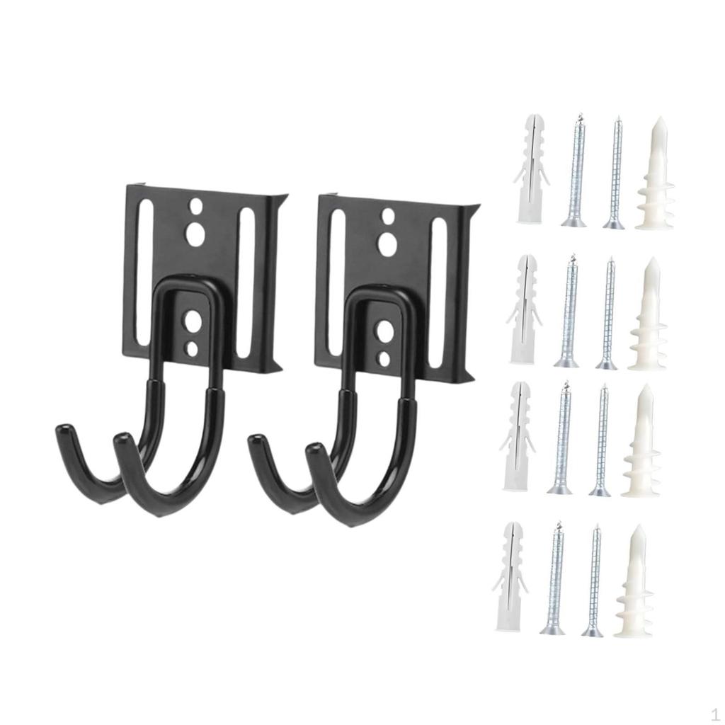 2 Heavy Duty Garage Hooks, Wall Storage Hangers, Utility Hooks for Bicycles, Extension Cords,