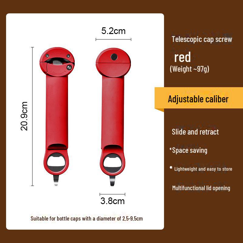 RAKUEN Multifunctional Telescopic Can & Bottle Opener with Magnetic Twist Feature