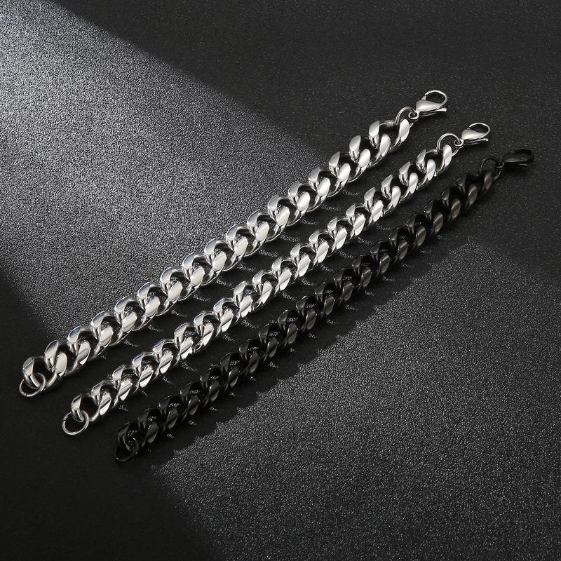 European & American Men's Fashion: Simple 316L Stainless Steel Cuban Chain Bracelet