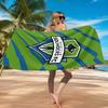 Fc Crest Design Printed Microfiber Beach Towel, Soft And Absorbent, Quick-Dry, Ideal for Summer Travel, Beach Essential, Swimming Pool