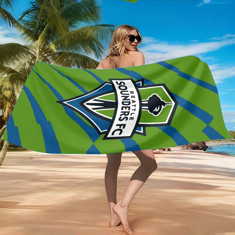 Fc Crest Design Printed Microfiber Beach Towel, Soft And Absorbent, Quick-Dry, Ideal for Summer Travel, Beach Essential, Swimming Pool