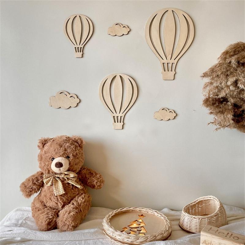 Nursery Wall Art Hot Air Balloon Cloud Wall Decors Nursery Decors for Baby Toddler Bedroom Playroom Classroom Decoration