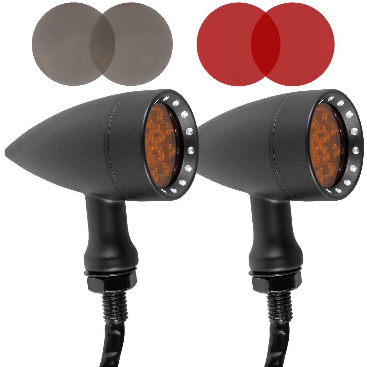 

2 шт. светодиодные указатели поворота для мотоцикла, передние и задние указатели поворота для мотоцикла, индикаторы 12 В, указатели поворота для мотоцикла чёрный