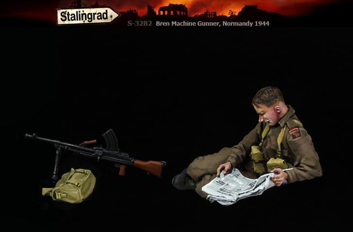 Stalingrad WW2 British Bren light machine gunner on break Normandy 1944 Resin Kit ST3282 1/35