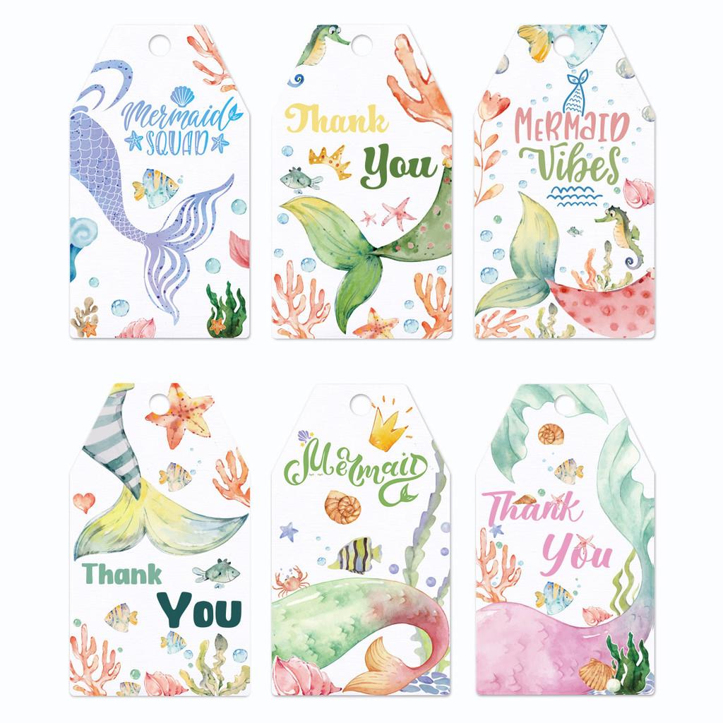 Theme Gift Mermaid Tag Series Creative Paper Tags For Event Room Decoration