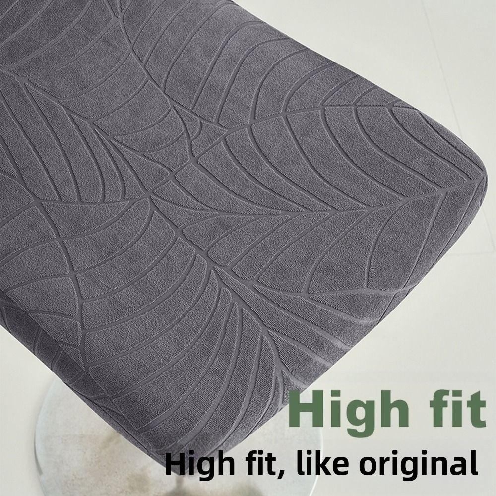 Short Back Jacquard Bar Chair Cover Stretch Elastic Velvet Bar Stool Seat Covers Solid Color Slipcover Dust Cover Banquet Dining