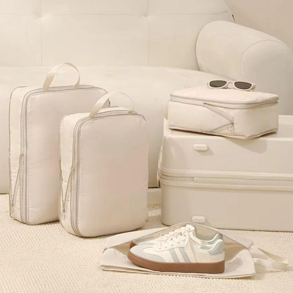 4Pcs Set Sub-Packing Clothes Compression Bag Foldable Closet Organizer Set Travel Accessories