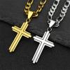 Stainless Steel Cross Necklaces for Men Women Gold Silver Color Hip Hop Crucifix Man Necklace Jewelry collar hombre NZZZ1331S02