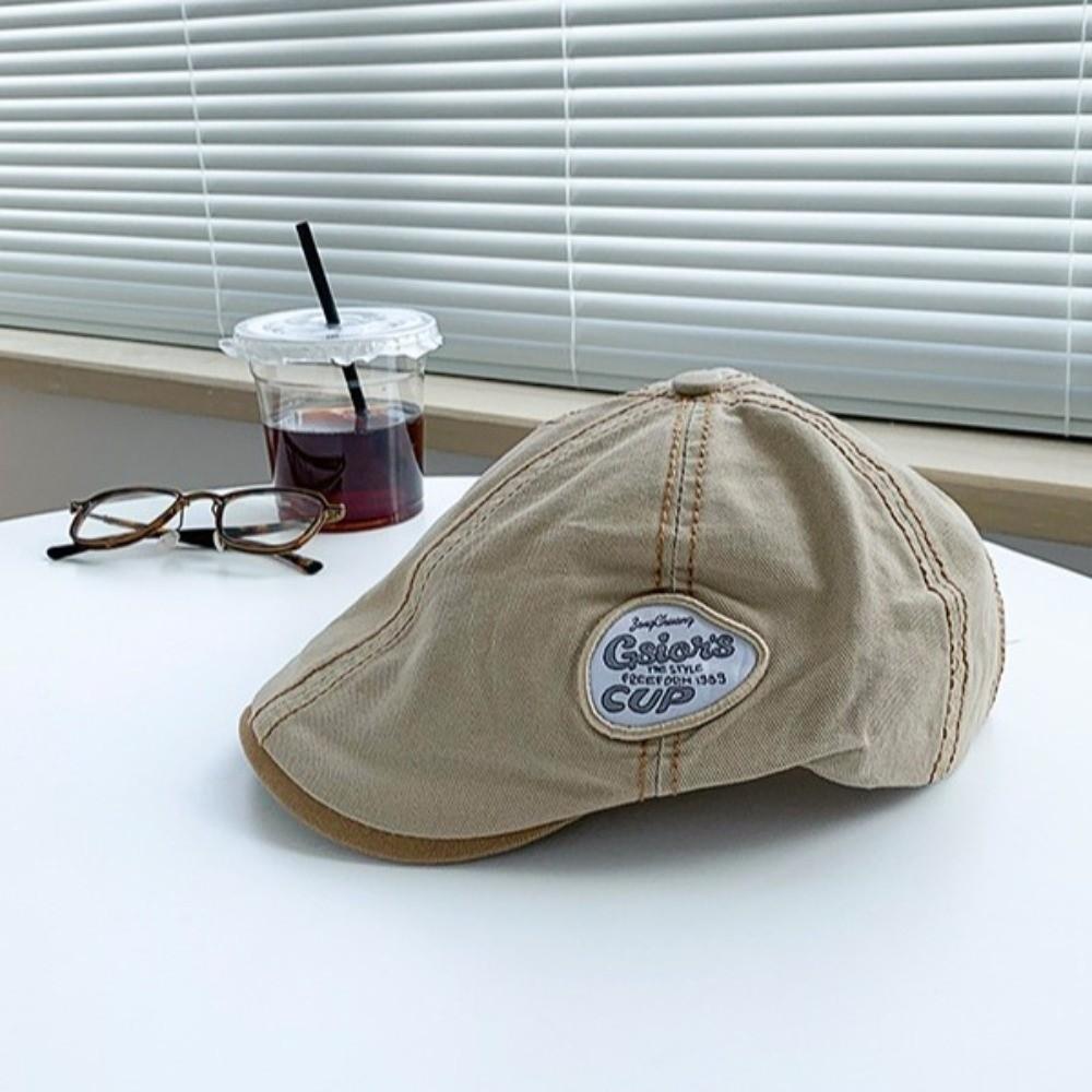 Y2k Painter Hat Embroidery Retro Artist Hat Fashion Newsboy Flat Cap  Spring Summer