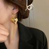Exaggerated Personality Big Love Heart Drop Dangle Earrings for Women Temperament Gold Color Stainless Steel Hoop Jewelry Gift