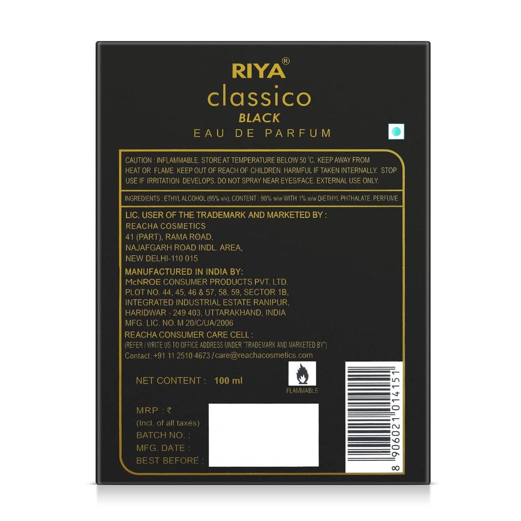 CLASSICO by RIYA For Men & Women Eau De Parfum Spray Fruity Amber 100 ML Mild Fragrance