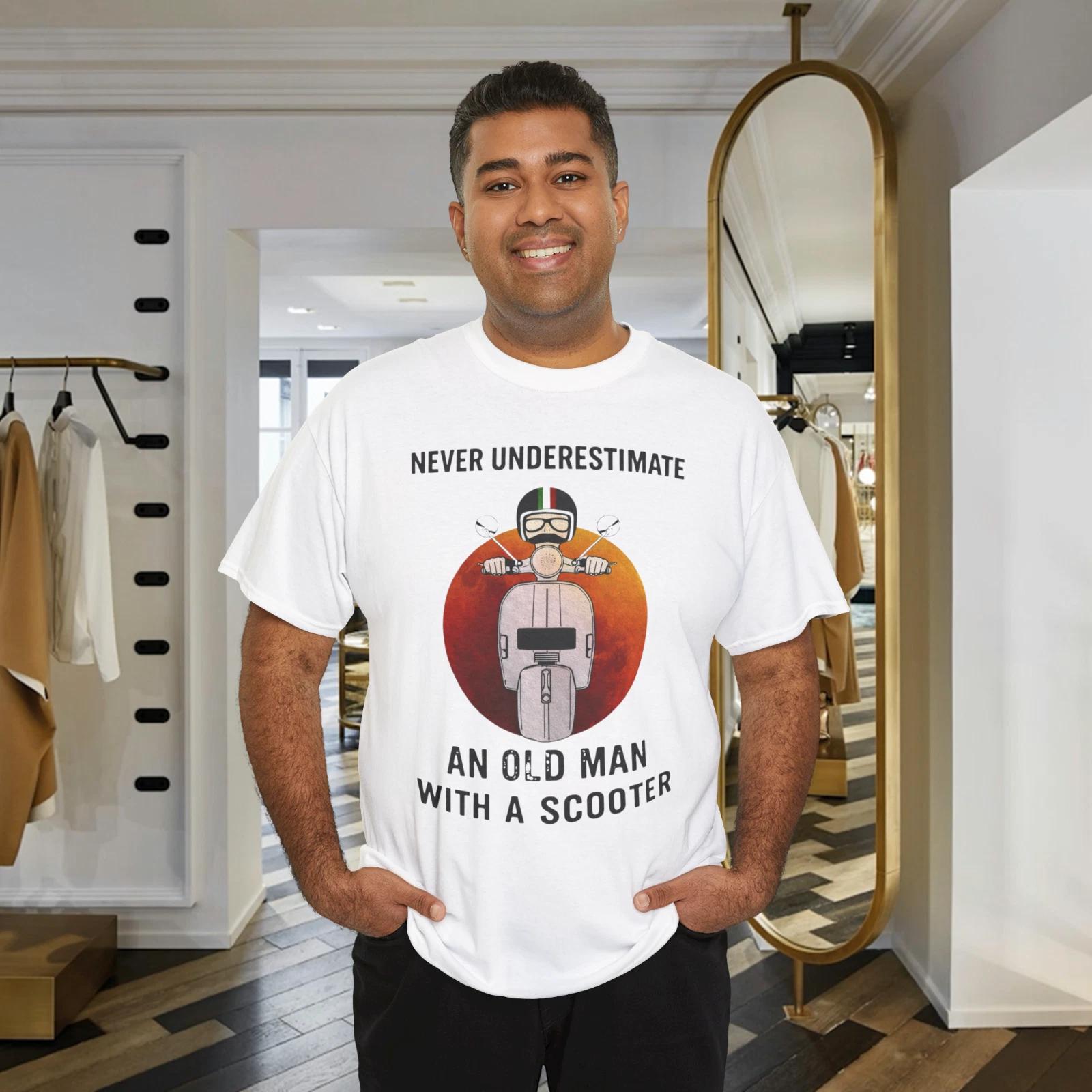 Never Underestimate An Old Man With A Scooter Blood Moon Shirt XL
