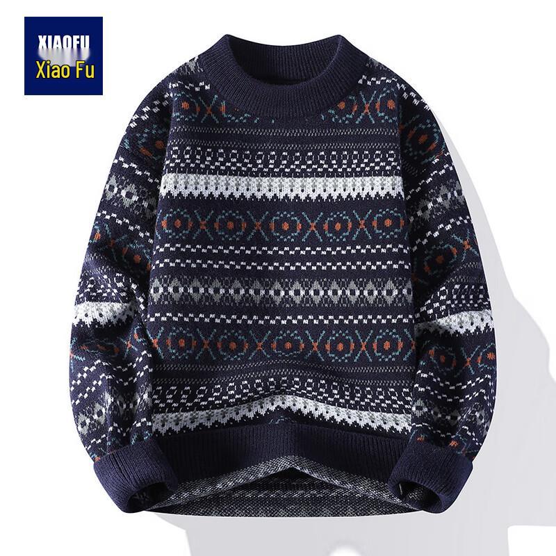Xiaofu Men's Color-Block Pullover Sweater