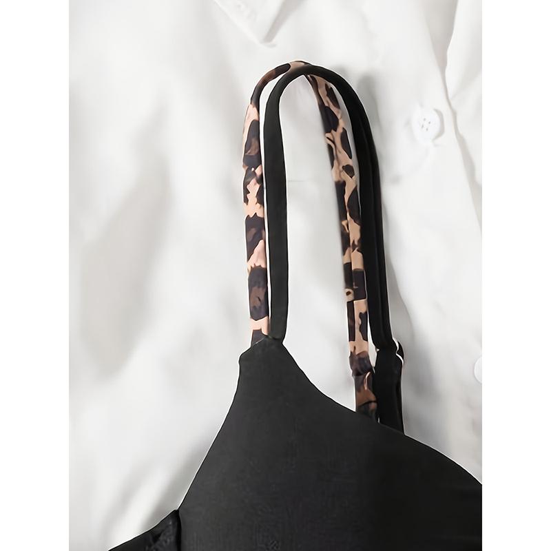 Sexy Black Leopard Patchwork Bikini Set Women Push Up Underwire Bra High Waist Swimsuit Beach Bathing Suit Holiday Swimwear