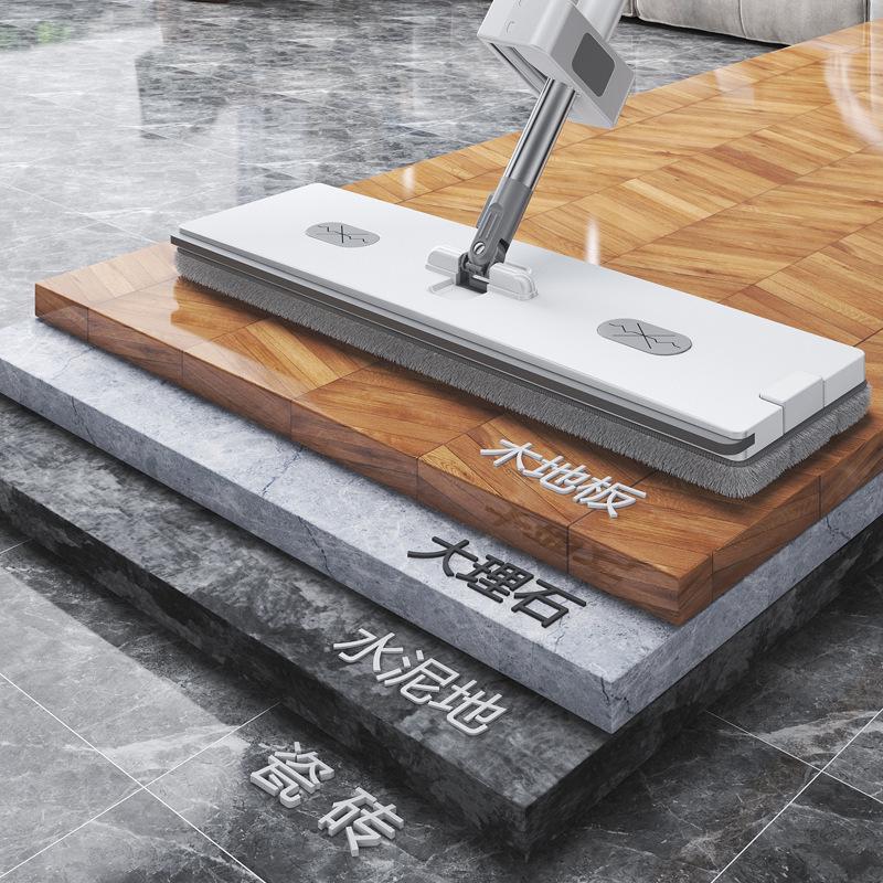 2023 Plochý mop bez použití rukou s vylepšenou absorpcí a snadno čistitelným hadříkem